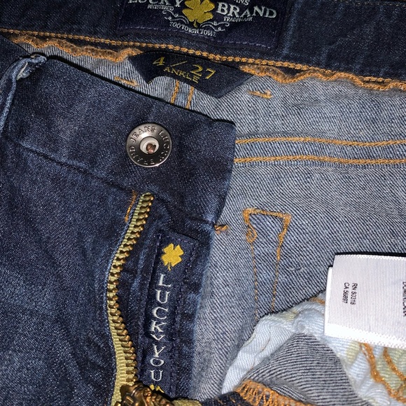 Lucky Brand The Sweet Jean Straight 4/27 Ankle Length Dark Wash Jeans - Picture 9 of 10